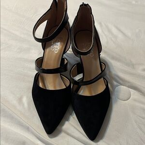 Franco Sarto Black Heels with Sleek Pointed Toe